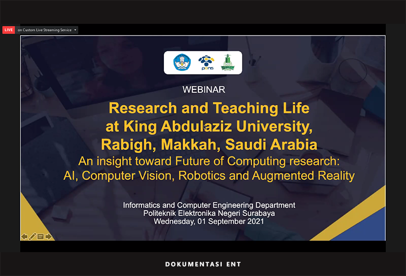 Hadirkan Guru Besar Universitas King Abdulaziz, DTIK PENS Sukses Gelar Webinar