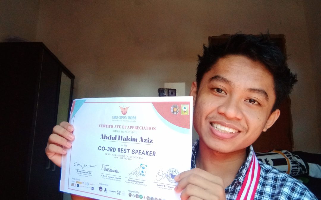 Memperkaya Pengalaman Selama Pandemi, Mahasiswa Teknik Elektro Industri Meraih Best Novice Speaker dalam USU Open 2021